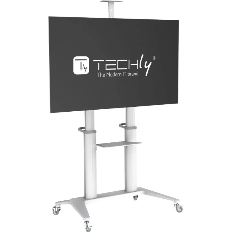Techly ICA-TR49W Καροτσάκι/Βάση πολυμέσων λευκό για επίπεδη οθόνη