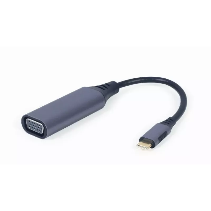 Αντάπτορας οθόνης GEMBIRD USB Type-C σε VGA, 15 cm, Space Grey