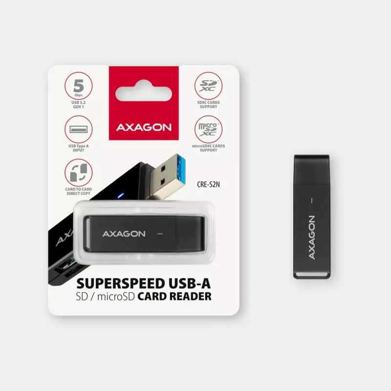 Card Reader Axagon CRE-S2N USB 3.2 Gen 1 Type-A μαύρο