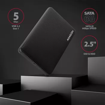 Axagon EE25-SLC Χωρίς βίδες USB-C 3.2 Gen 1 - SATA 6G εξωτερική θήκη για 2,5 ίντσες SSD/HDD