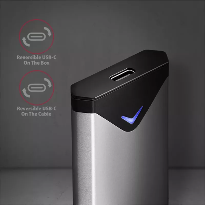 Axagon EEM2-UG2 Εξωτερική USB-C 10Gbps μεταλλική θήκη για M.2 NVMe SSD δίσκους. ασημί