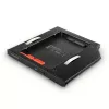 Axagon RSS-CD09 Πλαίσιο τοποθέτησης SSD/HDD 2,5 ιντσών για υποδοχή DVD 9,5 mm LED ALU Κάρτες διασύνδεσης/Προσαρμογείς Εσωτερικό SATA