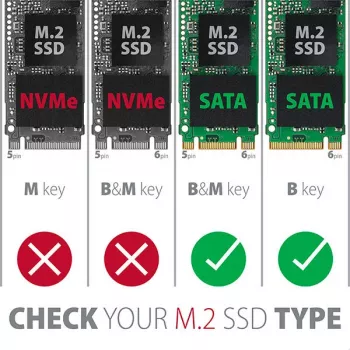 Axagon RSS-M2SD SATA - M.2 SATA SSD, εσωτερικό κουτί 2,5 ιντσών ALU, ασημί