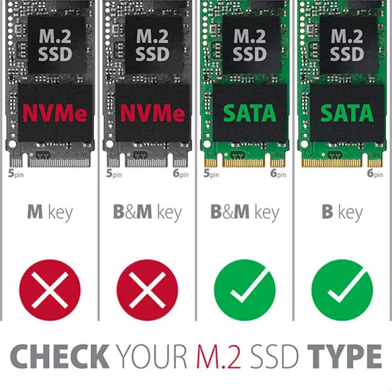 Axagon RSS-M2SD SATA - M.2 SATA SSD, εσωτερικό κουτί 2,5 ιντσών ALU, ασημί