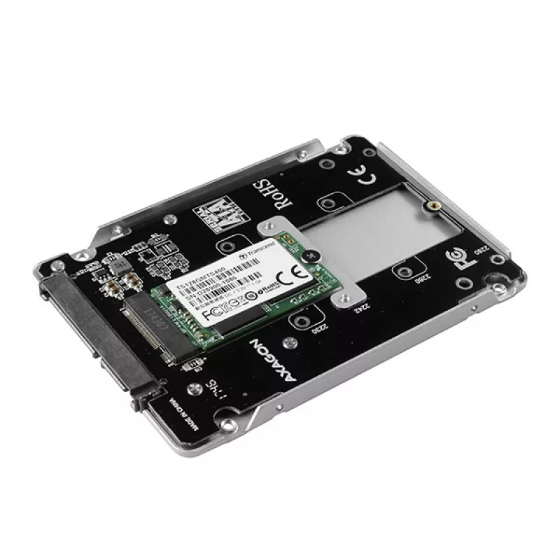 Axagon RSS-M2SD SATA - M.2 SATA SSD, εσωτερικό κουτί 2,5 ιντσών ALU, ασημί