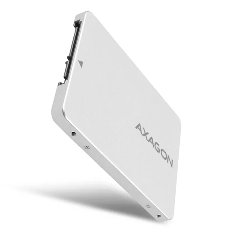 Axagon RSS-M2SD SATA - M.2 SATA SSD, εσωτερικό κουτί 2,5 ιντσών ALU, ασημί