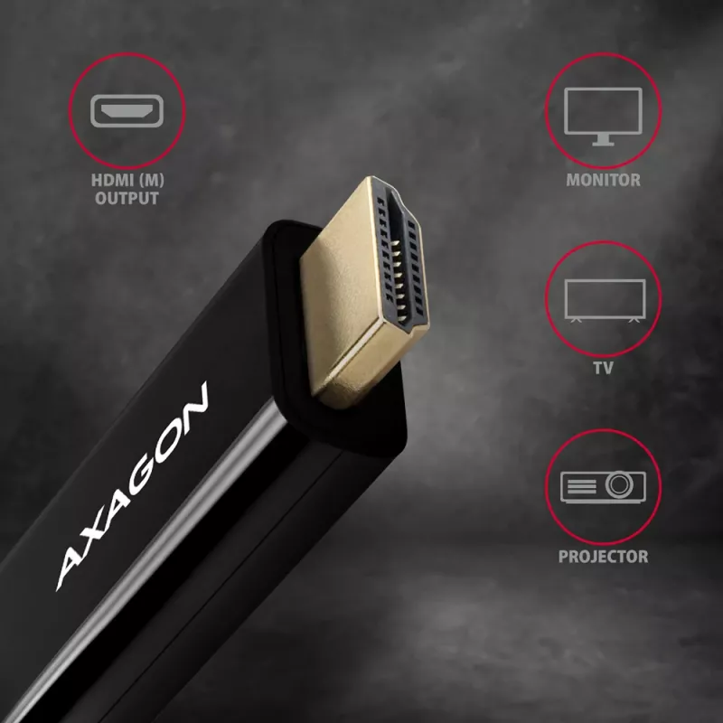 Axagon RVD-HI14C2 DisplayPort -> HDMI 1.4 καλώδιο 1,8m, 4K/30Hz