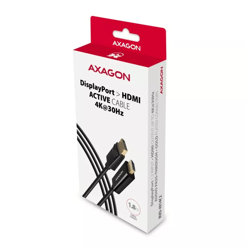 Axagon RVD-HI14C2 DisplayPort -> HDMI 1.4 καλώδιο 1,8m, 4K/30Hz