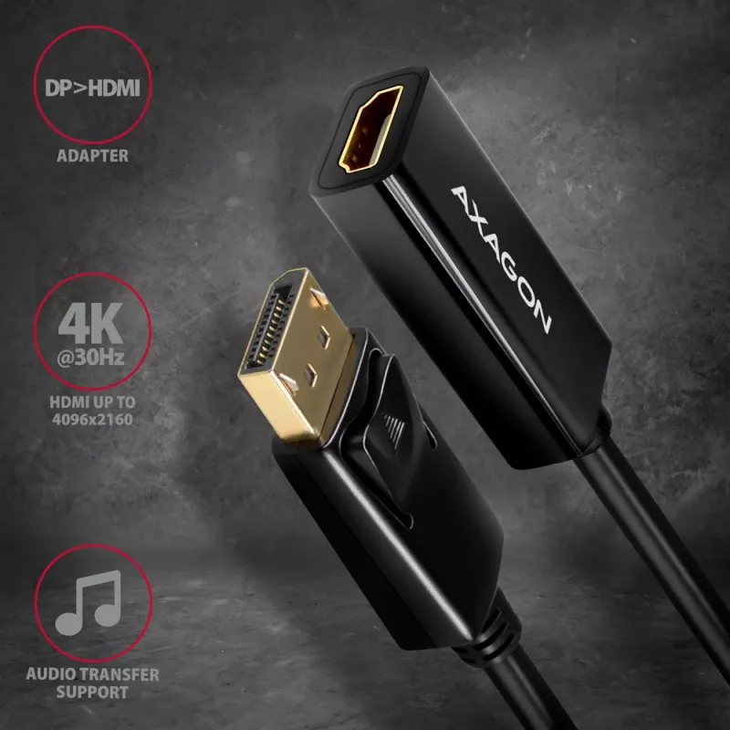 Axagon RVD-HI14N DisplayPort -> HDMI 1.4 προσαρμογέας 4K/30Hz