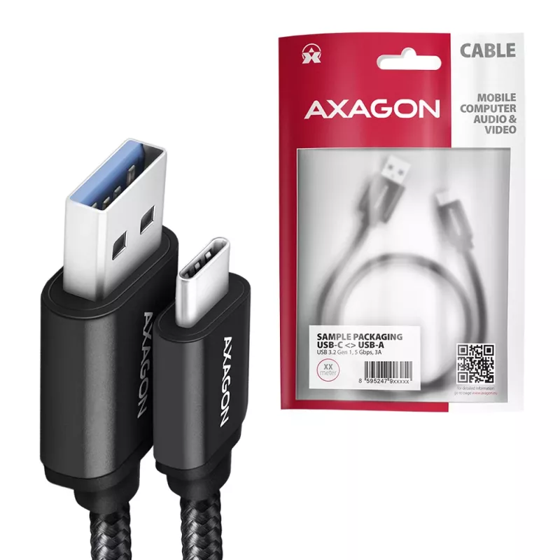Axagon BUCM3-AM20AB SPEED USB-C <> USB-A 3.2 Gen 1 καλώδιο 2 m