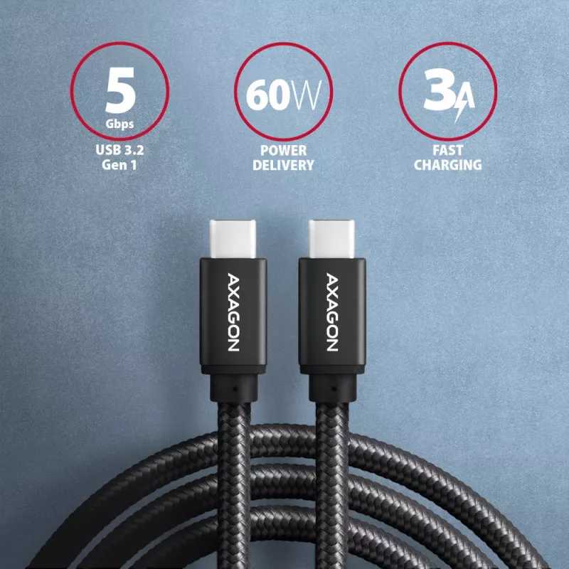 Axagon BUCM3-CM20AB SPEED USB-C <> USB-C 3.2 Gen 1 καλώδιο 2 m
