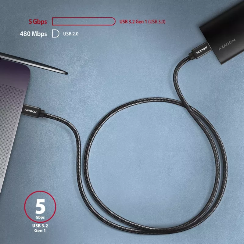 Axagon BUCM3-CM20AB SPEED USB-C <> USB-C 3.2 Gen 1 καλώδιο 2 m