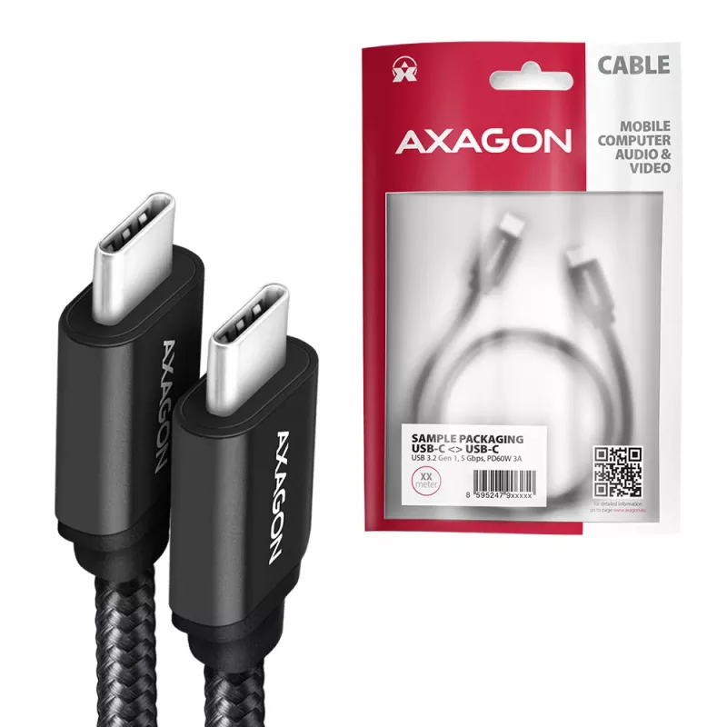 Axagon BUCM3-CM20AB SPEED USB-C <> USB-C 3.2 Gen 1 καλώδιο 2 m