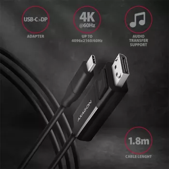 Axagon RVC-DPC USB-C -> DisplayPort καλώδιο 1,8m 4K/60Hz