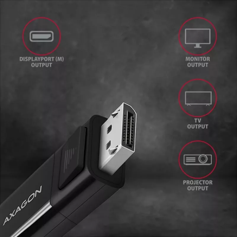 Axagon RVC-DPC USB-C -> DisplayPort καλώδιο 1,8m 4K/60Hz