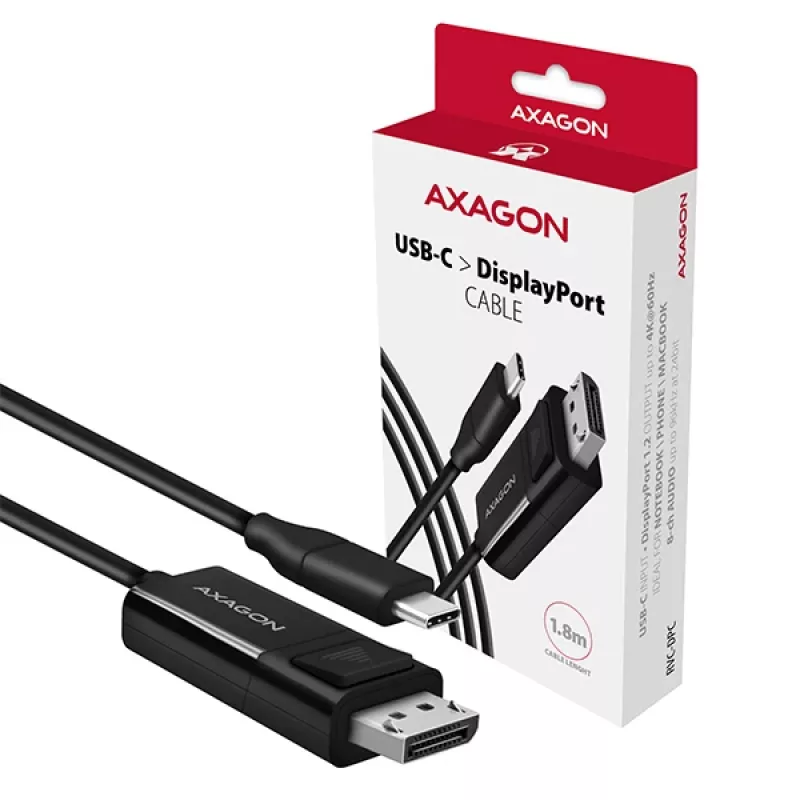 Axagon RVC-DPC USB-C -> DisplayPort καλώδιο 1,8m 4K/60Hz