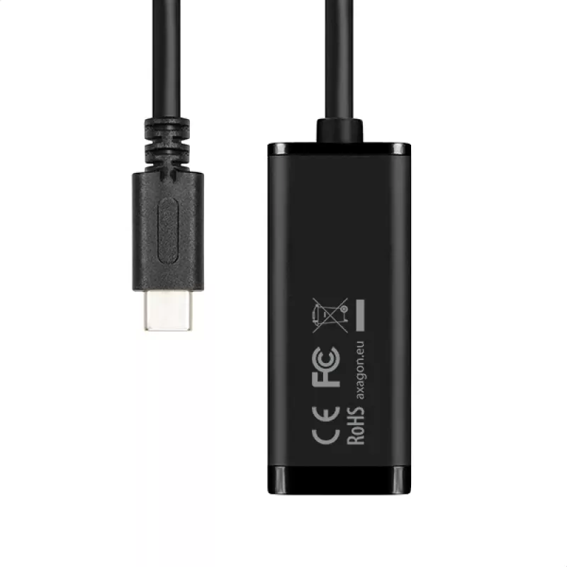 Axagon ADE-SRC USB-C Gigabit Ethernet προσαρμογέας, ενσύρματος, USB Type-C, Ethernet, 1000 Mbit/s, μαύρο