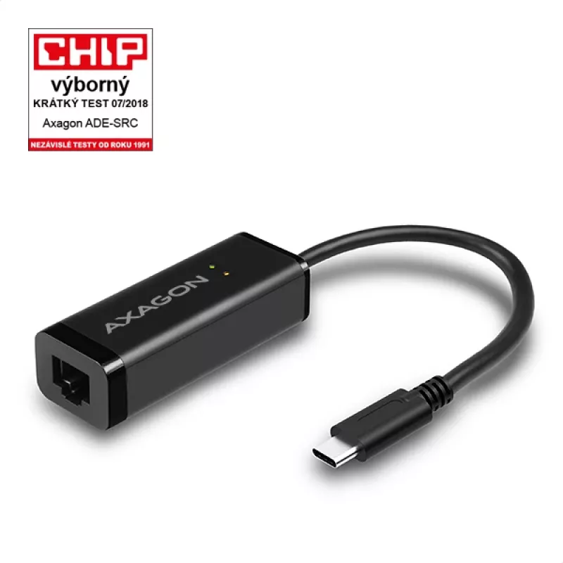 Axagon ADE-SRC USB-C Gigabit Ethernet προσαρμογέας, ενσύρματος, USB Type-C, Ethernet, 1000 Mbit/s, μαύρο