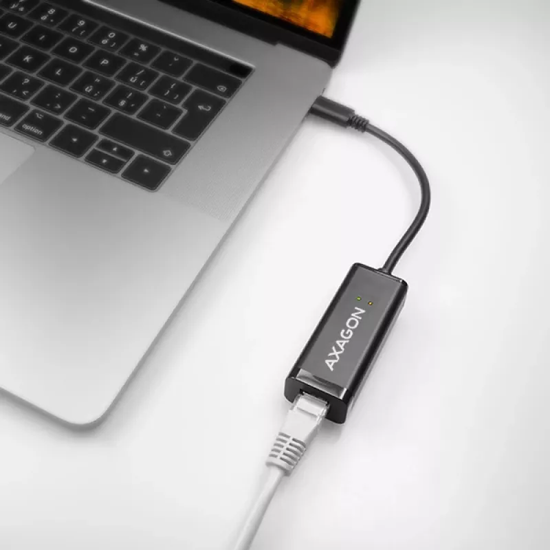 Axagon ADE-SRC USB-C Gigabit Ethernet προσαρμογέας, ενσύρματος, USB Type-C, Ethernet, 1000 Mbit/s, μαύρο