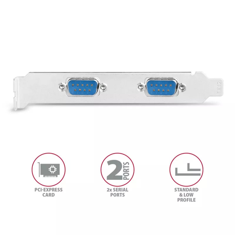 Axagon PCEA-S2N PCIe - 2x σειριακές θύρες 250 kbps Adapter με SP & LP