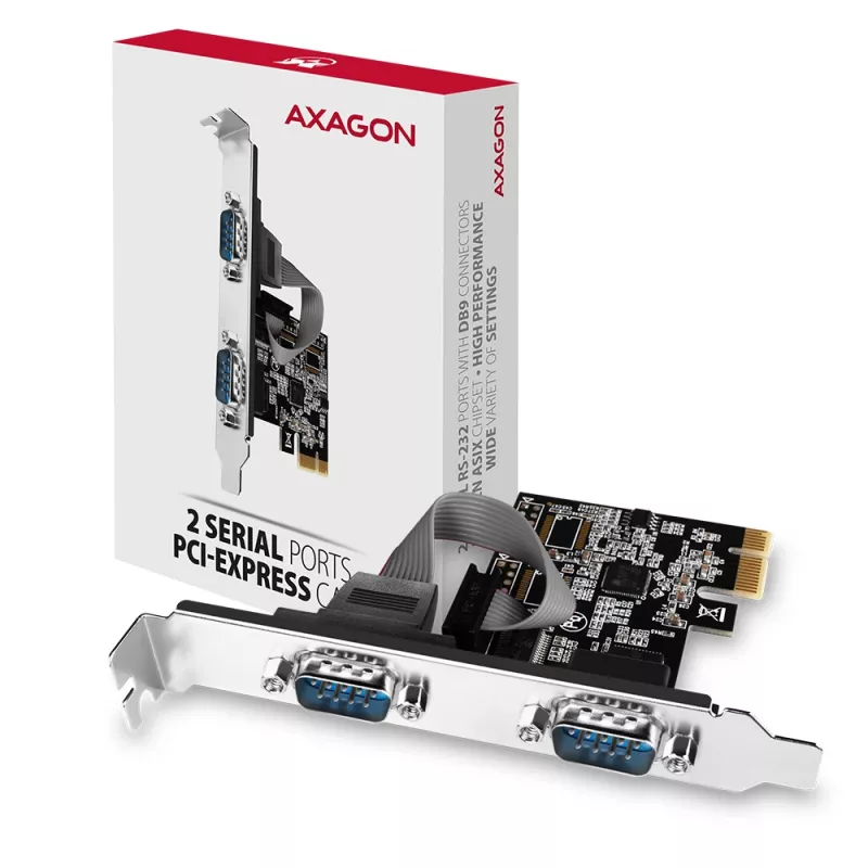 Axagon PCEA-S2N PCIe - 2x σειριακές θύρες 250 kbps Adapter με SP & LP