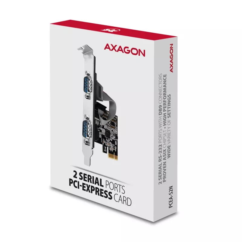 Axagon PCEA-S2N PCIe - 2x σειριακές θύρες 250 kbps Adapter με SP & LP