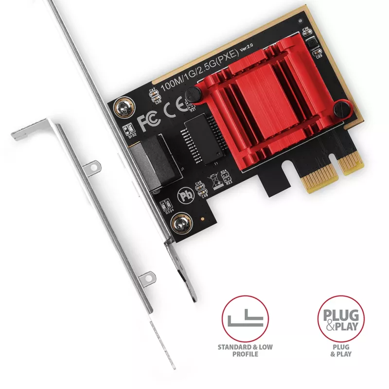 Axagon PCEE-G25 PCIe - 2.5 Gigabit Ethernet Adapter Realtek 8125, PXE, με SP & LP