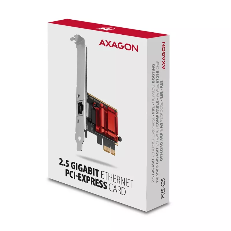 Axagon PCEE-G25 PCIe - 2.5 Gigabit Ethernet Adapter Realtek 8125, PXE, με SP & LP
