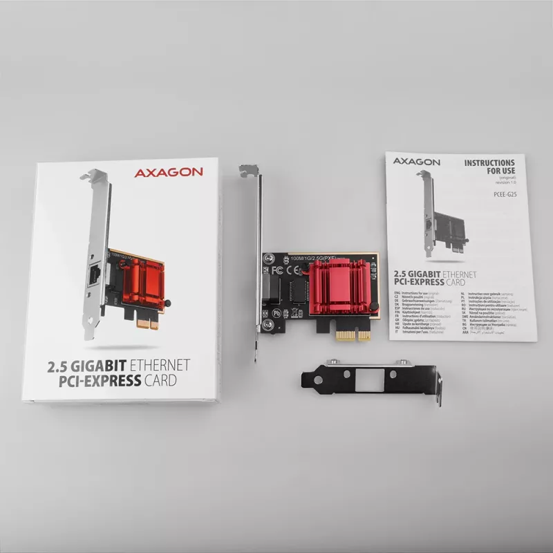 Axagon PCEE-G25 PCIe - 2.5 Gigabit Ethernet Adapter Realtek 8125, PXE, με SP & LP