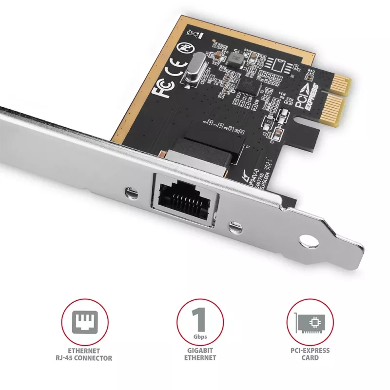 Axagon PCEE-GRF PCIe - Gigabit Ethernet Adapter Realtek 8111F με SP & LP