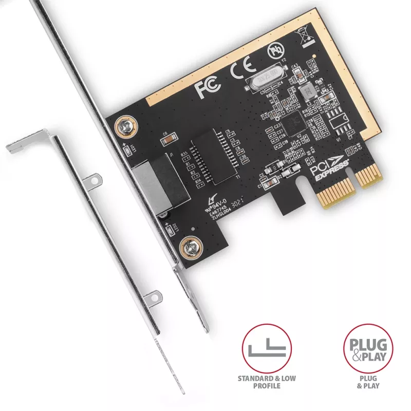 Axagon PCEE-GRF PCIe - Gigabit Ethernet Adapter Realtek 8111F με SP & LP