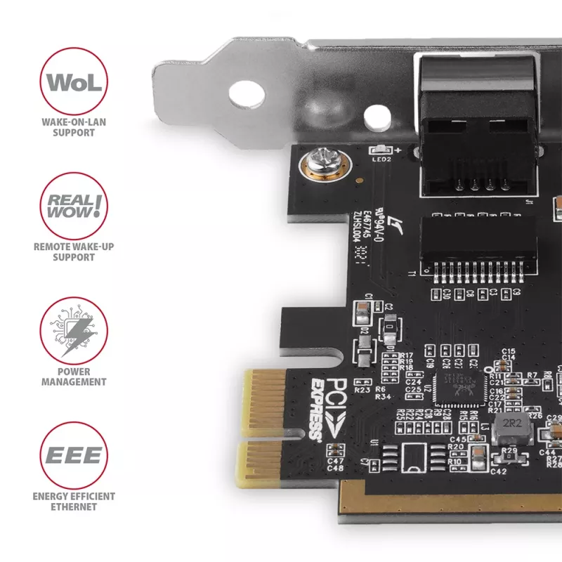 Axagon PCEE-GRF PCIe - Gigabit Ethernet Adapter Realtek 8111F με SP & LP
