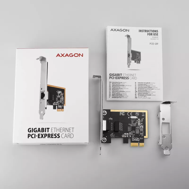 Axagon PCEE-GRF PCIe - Gigabit Ethernet Adapter Realtek 8111F με SP & LP