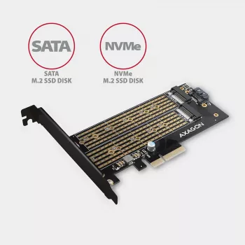 Axagon PCEM2-D PCIe x4 - M.2 NVMe M-Key + SATA B-Key Slot Adapter με SP & LP