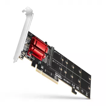 Axagon PCEM2-ND PCIe x8 - Διπλός M.2 NVMe M-Key Slot Adapter, RAID, Dataswitch, με SP & LP