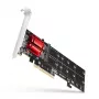 Axagon PCEM2-ND PCIe x8 - Διπλός M.2 NVMe M-Key Slot Adapter, RAID, Dataswitch, με SP & LP