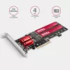 Axagon PCEM2-ND PCIe x8 - Διπλός M.2 NVMe M-Key Slot Adapter, RAID, Dataswitch, με SP & LP