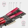 Axagon PCEM2-ND PCIe x8 - Διπλός M.2 NVMe M-Key Slot Adapter, RAID, Dataswitch, με SP & LP