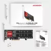 Axagon PCEM2-ND PCIe x8 - Διπλός M.2 NVMe M-Key Slot Adapter, RAID, Dataswitch, με SP & LP