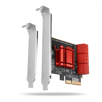 Κάρτα διασύνδεσης AXAGON PCES-SA6 — PCIe σε SATA (ASM1166), 6 Gbit/s, full-height/low-profile, εσωτερική