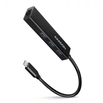 USB-C Hub Axagon HMC-GL3A 3x USB-A Gbit-LAN Μαύρο
