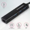 USB-C Hub Axagon HMC-GL3A 3x USB-A Gbit-LAN Μαύρο
