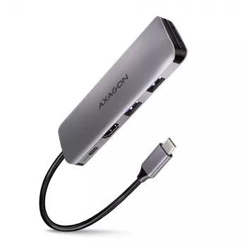 Axagon HMC-5 USB 3.2 Gen 1 Hub, 2x USB-A, HDMI, SD/microSD, PD 100W, καλώδιο USB-C 20 cm