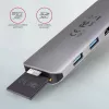 Axagon HMC-5 USB 3.2 Gen 1 Hub, 2x USB-A, HDMI, SD/microSD, PD 100W, καλώδιο USB-C 20 cm