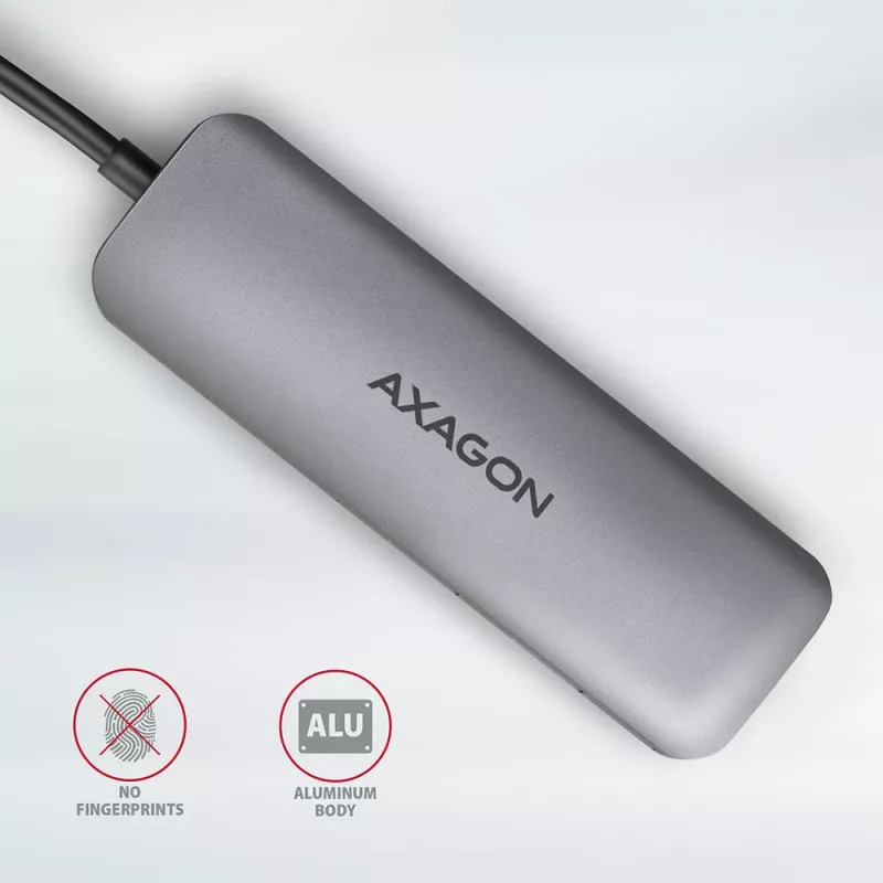 Axagon HMC-5 USB 3.2 Gen 1 Hub, 2x USB-A, HDMI, SD/microSD, PD 100W, καλώδιο USB-C 20 cm