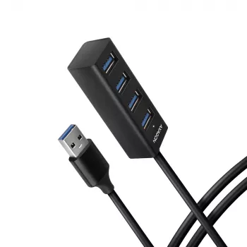 Axagon HUE-M1AL 4x USB 3.2 Gen 1 MINI-Hub, Μεταλλικό, καλώδιο USB-A 1,2 m