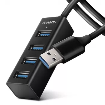 Axagon HUE-M1AL 4x USB 3.2 Gen 1 MINI-Hub, Μεταλλικό, καλώδιο USB-A 1,2 m