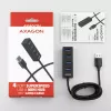 Axagon HUE-M1AL 4x USB 3.2 Gen 1 MINI-Hub, Μεταλλικό, καλώδιο USB-A 1,2 m