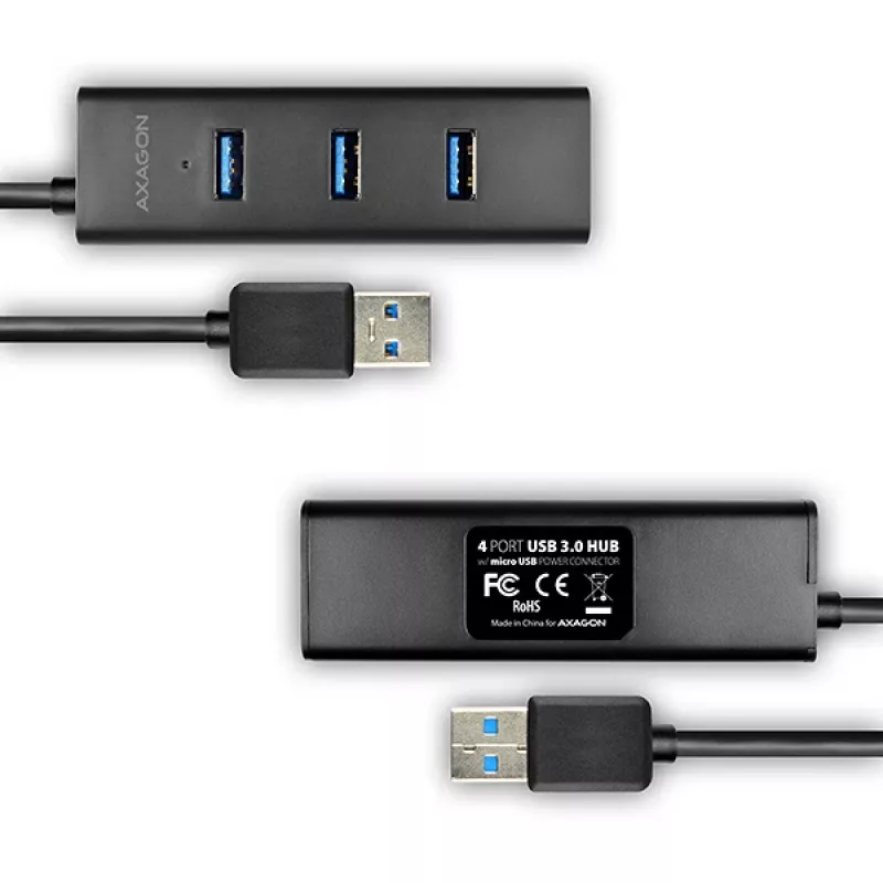 Axagon HUE-S2B 4x USB 3.0 CHARGING Hub, τροφοδοσία μέσω Micro-USB