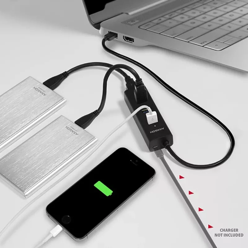 Axagon HUE-S2B 4x USB 3.0 CHARGING Hub, τροφοδοσία μέσω Micro-USB